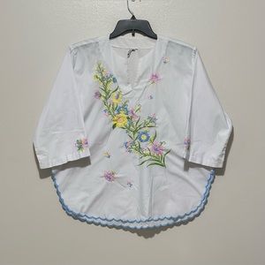 Vintage Daisy’s Creation Tunic Size 1X XL Boho Hippie Festival Embroidered